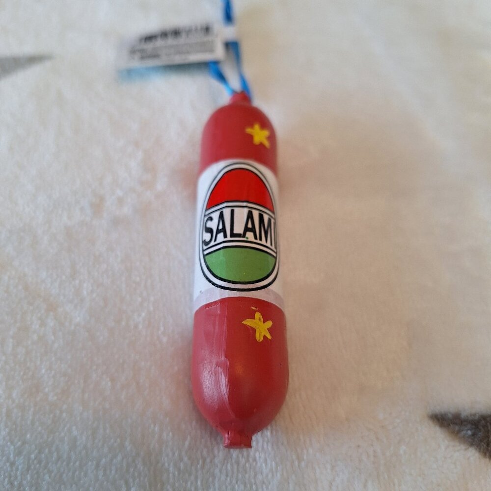 Kurt Adler Salami Ornament Ham Pork Pig Meat Food Wine Italy Italian Novelty